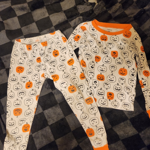 Carter's Other - Carter's Orange Pumpkin Pajama Set